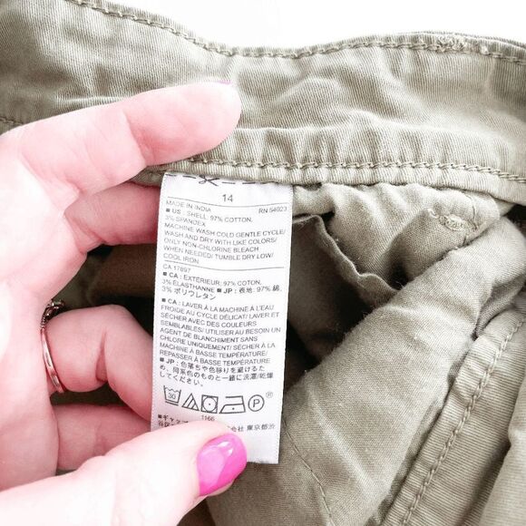 Banana Republic Womens Casual Pants Girlfriend Fit Light Olive Green Size 14 - Picture 5 of 9